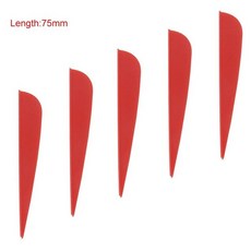 양궁 깃털 1.75/2/3 인치 60 개 6 색 드롭 모양 컷 플레칭 고무 화살 베인 애호가용 플라스틱 플레치, 13 3inch red, 1개