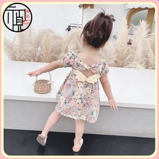 女童碎花連衣裙夏季2025新款童裝網紅夏裝兒童洋氣裙子寶寶公主裙
