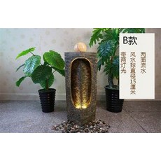 室內流水擺件 B款 兩面流水 風水球 帶燈光, 風水球流水景加濕器簡約家居辦公室內裝飾玄關創意擺件工藝品噴泉
