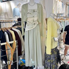 新中式國風 罩衫吊帶裙組合 小眾不規則設計, （披肩+吊帶+裙子） 適合155以上穿着,L 體重118-130斤