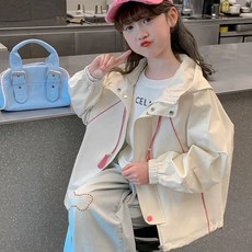 ARY 兒童外套 女童春秋款連帽外套 2025新款 時髦洋氣春季沖鋒衣