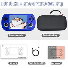 ANBERNIC RG40XX H 레트로 핸드 헬드 게임 콘솔 64 비트 Linux 40 ''IPS 화면은 5G WiFi Bluetooth 출력 25, 01 China Mainland, 05 128G 8422 Games, 04 Blue Bag