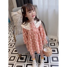 萱寶媽咪baby童裝館 韓版女童 長袖翻領公主裙