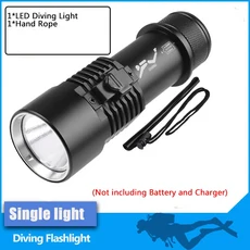 스쿠버다이빙 장비 수중 스쿠버 다이빙 손전등 토치 밝은 LED 안전 조명 XHP70 IPX8 방수 200m 신제품, 03 No battery, 01 CHINA, 01 XHP70 White