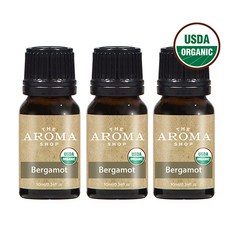 더아로마샵 USDA 천연 아로마 오일 테라피 숙면에좋은향 집중 기분전환 시너지, 베르가못, 10ml, 3개