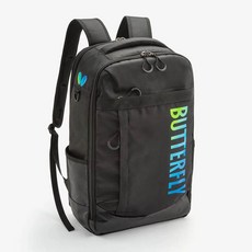 BUTTERFLY 乒冠體育後背包，多層收納，耐磨防水，舒適透氣，運動休閒適用, 藍色x綠色 (732), 1個