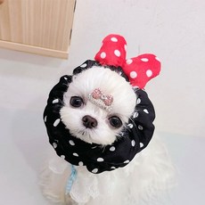 긴털 반려동물 머리밴드 강아지 헤어밴드 머리띠 모자, 블랙_M, 1개