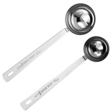 MBAIYO 커피 스쿱 2개 긴 손잡이 계량 스푼 15ml 및 30ml 스테인리스 스틸 커피 스쿱 세트 라떼 콩 그라운드 에스프레소 에스프레소 단백질 파우더 차 설탕, MBAIYO 커피 스쿱 2개, 긴 손잡이 계량 스푼 1