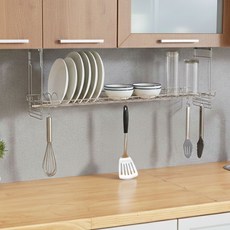 나사고정 상부장 스텐레스 주방 싱크대선반 800 사이즈, 1개, 실버, 1단