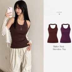 [쫀쫀+탄탄]레이어드 민트코어 무지 베이직 홀터 나시 로아드백리스홀터나시SCT
