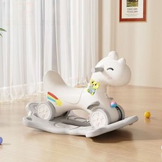 多功能兒童搖搖馬滑行車，寶寶玩具，安全環保材質，舒適座椅設計, 灰色【車+底座+故事機】, 1個