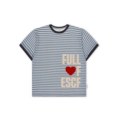 매장정품 이스케이프프롬 ESCAPEFROM 풀 러브 ESCF 앤드 소라 스타 로고 스트라이프 풀프린트 링거 반팔티 E251LTS 129276