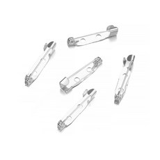 50개 15 20 25 30 35 40mm 7가지 색상 브로치 클립 베이스 핀 핀 브로치 세팅 블랭크 베이스 DIY 쥬얼리 제작 용품, [04] 20mm, [10] Silver