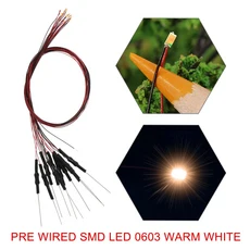 20pcs 사전 배선 길이 30awg 와이어 SMD LED 0402 조명 납땜 저항기 12V 흰색 빨간색 파란색, 11 0603 Warm White