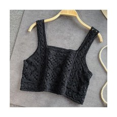 여성용 니트 크롭 탑 스파게티 스트랩 탱크 꽃무늬 프린트 휴일 옴티티 캐미스 민소매 섹시한 캐미솔 크로 셰 뜨개질 후크