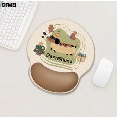 DFMEI 臘腸狗護腕鼠標墊防滑辦公家用筆記本電腦手腕託女護腕墊, 1個, 聖誕臘腸狗【鼠標墊】:牛奶絲+記憶棉+橡膠底