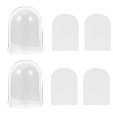 DIY 크리스마스 스노우 글로브 사진 액자 키트 나만의 눈사람 공예 장식 만들기 간편 조립 테마, 01 2Pcs