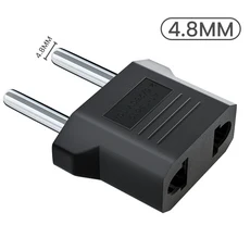 3/5/10개 미국-유럽 플러그 어댑터 EU 유로 여행용 충전기 변환기 소켓, 06 4.8mm 3pcs Black