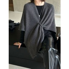여성용 다크 그레이 니트 스카프 숄 겨울용 따뜻한 착용감 스타일리시한 무지스카프 데일리 패션 아이템