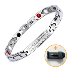 인사이트셀 여성 큐빅 게르마늄 건강 팔찌, 실버, 1개