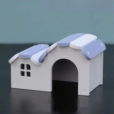 햄스터 은신처 조립 나무 무지개집 강아지집 집 둥지 스포츠 빌라, 1개, 1. Purple white