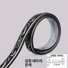 데코 고급 PVC 테이블용 레스토랑 대형 깔개 식탁보, 블랙 실버 트림 5m, 40mm