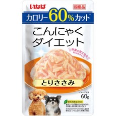 いなば 犬用蒟蒻減肥雞肉佐雞柳零食 60%低熱量 60g, 1個, DRP-14雞肉
