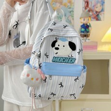 투니스 여성 캐릭터 귀여운 캐주얼 백팩 장식 포함