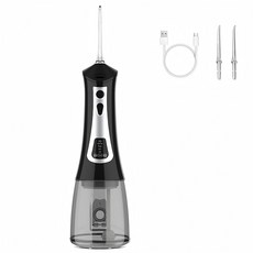 Shipshape 스마트 휴대용 무선 구강세정기 IPX7급방수 스케일링, 블랙, OMD02