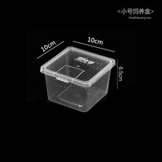 愛尚爬 爬蟲飼養盒 蠶寶寶爬寵飼養箱 蜘蛛守宮蜥蜴蜈蚣甲蟲角蛙兩棲烏龜缸, 中號方盒10*10*6.5cm, 1個