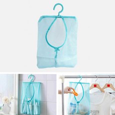 세탁실 빨래집게 소품 수납망 욕실 샤워볼 세안용풍 정리 그물망 주방 비닐 메쉬망 블루, 1개