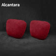 테슬라 모델 Y 알칸타라 자동차 머리 받침 목 베개 좌석 뒷 경부 척추 액세서리, 4)2 big red, 1개