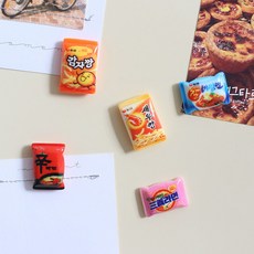 과자쿠키라면봉지 5P 6P set 냉장고 현관문 인테리어 사무실 자석 작지만 강력한 귀여운 마그넷, 3.라면과자봉지 5pcs 세트 자석