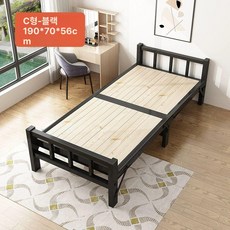 접이식 평상 나무 침대 프레임 1인용 임시 베드 게스트하우스, 업그레이드 70cm 네모