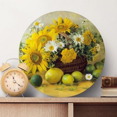 꾸밈 원형 아크릴 액자 그림같은해바라기 pa497