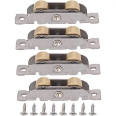 이자이섹 페티오 도어 롤러 어셈블리 유리문용 스테인리스강 구리 볼 베어링 휠 4개 세트 부드러운 슬라이드 내구성 있는 구조 간편한 설치 교체용 롤 (평평한 휠), 평평한 휠