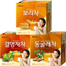 담터 3종 보리차 100T + 담터 결명자차 100T + 담터 둥굴레차 100T, 1세트, 100개입, 1.5g