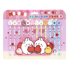 팝콘팬시 몰랑 뉴 피규어 연필세트 2탄 B, 핑크, 12개