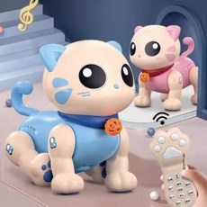 고양이 로봇 장난감 움직이는 애완 펫 충전식, 분홍색 충전 로봇