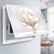 블레오 달항아리 그림 액자 인터폰 두꺼비집 가리개 커버, 1개, 화이트 벚꽃