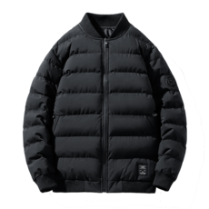 立領加絨加厚保暖棉衣男士外套 連帽短款麵包服