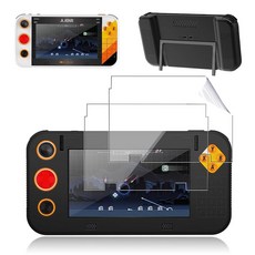 Atari Gamestation Go 케이스 NOUKAJU 게임 콘솔 2팩 PET 액정보호필름 낙하 방지 긁힘 충격 콘솔용 액정보호필름(블랙) 287161, Atari Gamestation Go 케이스, NOUK
