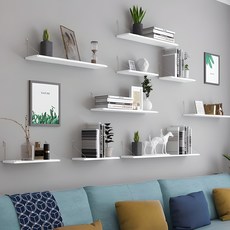 못없이 인테리어 벽선반 설치세트 포함, 1단, 화이트