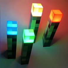 [마인크래프트] 비콘 LED 횃불 무드등 충전식 USB-C 4색 어린이 생일선물 게이머 책상조명 인테리어, 횃불 충전식 USB Type-c, 1개