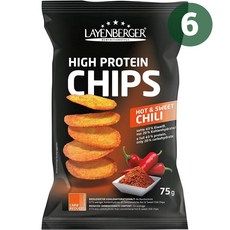 라옌베이거 하이 프로틴 칩 스낵 핫 스위트 칠리 75g x6개, 6개