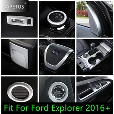 포드 익스플로러 16-18 무광 윈도우 리프트 버튼 에어컨 기어 변속 컵홀더 패널 커버 호환, 독서 조명 램프