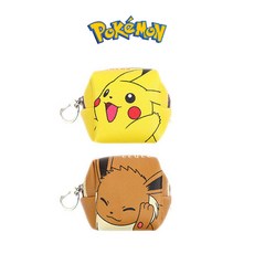 포켓몬스터 미니파우치 동전지갑 가방키링 큐브파우치, 피카츄+이브이, 2개