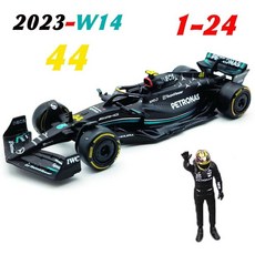 Bbugo 1 24 Mercedes-Amg Bnez F1 W14 Rb19 및 파일럿 피규어 다이캐스트 모델 조지 인형, 1-24 W14 44