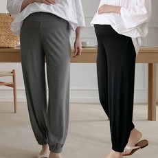 수엠W 1+1 구성 허리조절가능 임산부 만삭 모달 S216 조거임부팬츠