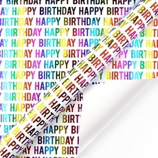 웨젼 생일축하 신나는파티 랩핑페이퍼 롤 선물 포장지, 1개, 혼합색상